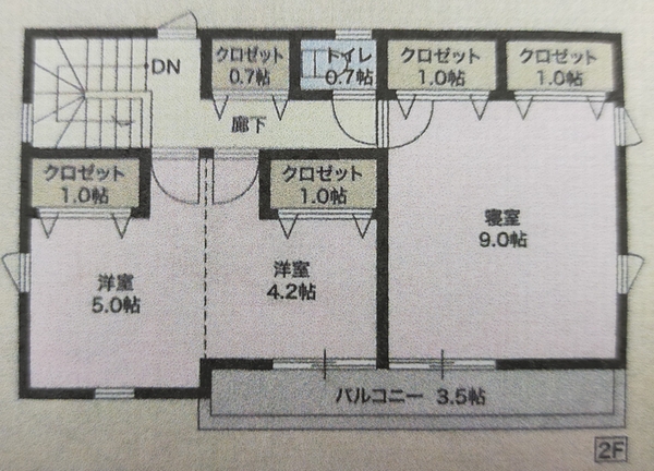 嬉野市塩田町大字久間乙、新築住宅外観間取り2Ｆ